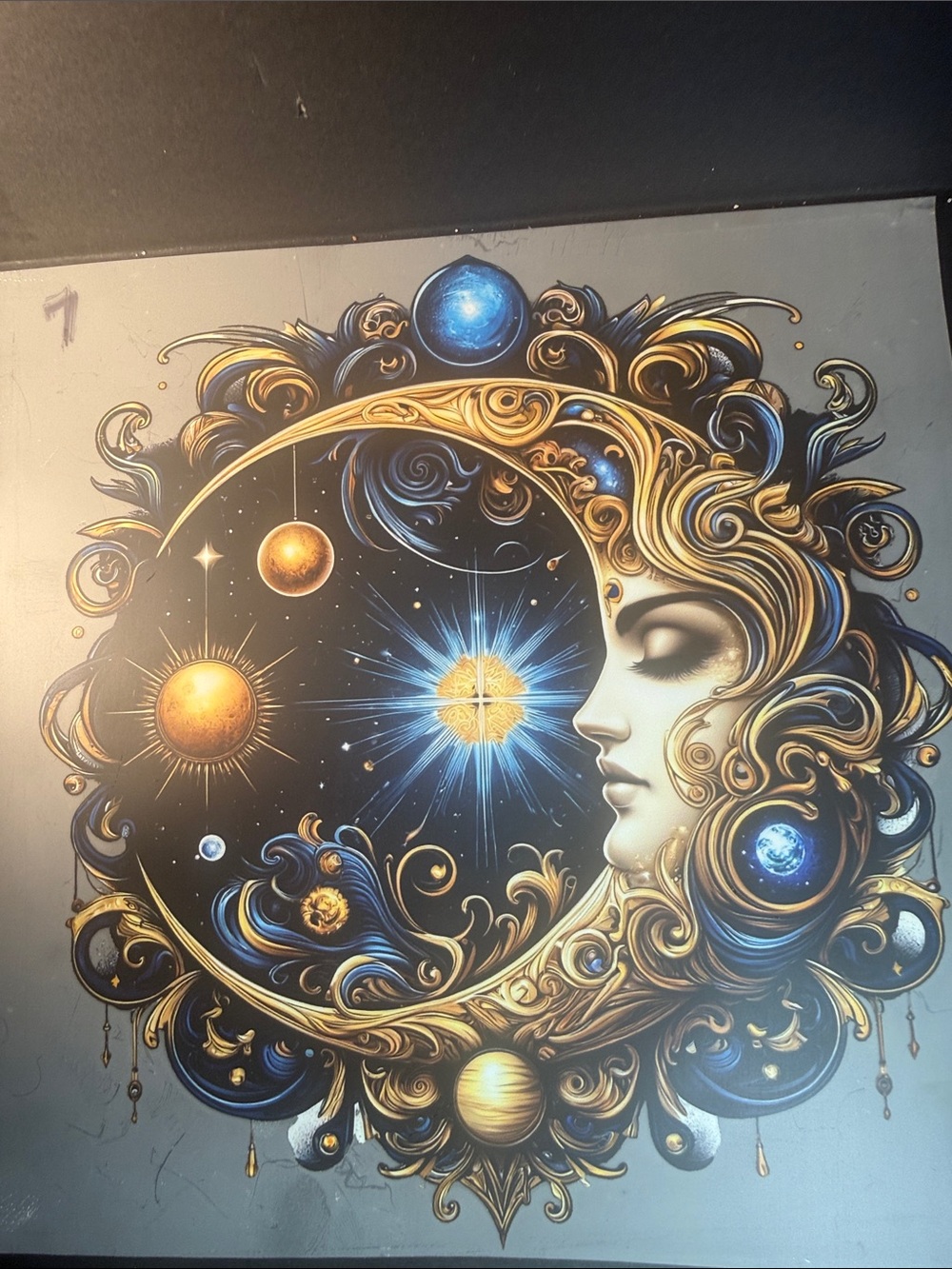 #7 Celestial clothing Iron-On  8” x 8”